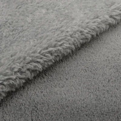 Tissu Doudou uni Gris anthracite x10cm