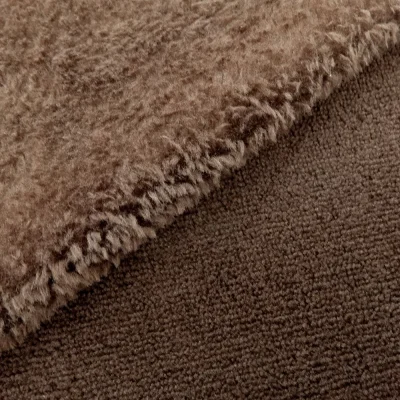 Tissu Doudou uni Marron x10cm