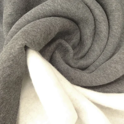 Tissu Molleton Sweat uni Gris anthracite chiné x10cm