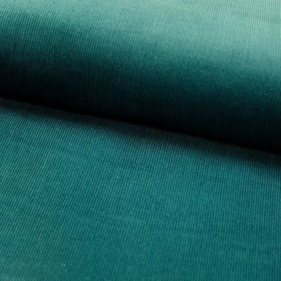 Tissu Velours milleraies Vert canard - Par 10 cm