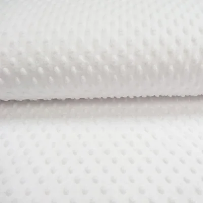 Tissu Minky Ultra doux Pois Blanc - Par 10 cm