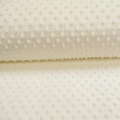 Tissu Minky Ultra doux Pois Ecru - Par 10 cm