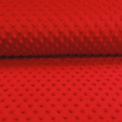 Tissu Minky Ultra doux Pois Rouge - Par 10 cm