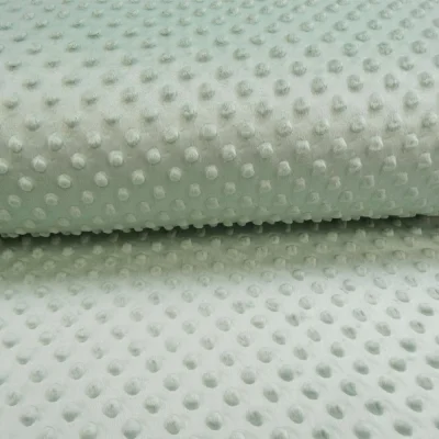 Tissu Minky Ultra doux Pois Vert d&#039;eau - Par 10 cm