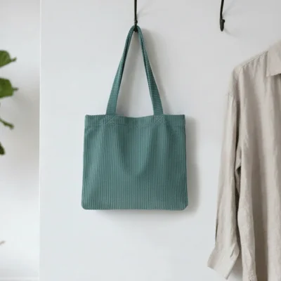 Kit Couture Craftine Petit Sac Cabas Velours Vert d&#039;eau