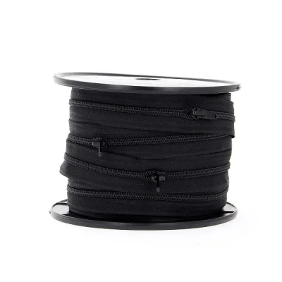 Fermeture spirale N°5 avec curseurs Noir - Au mètre