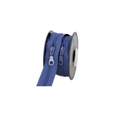 Fermeture nylon non séparable N°5 avec curseurs Bleu - Au mètre