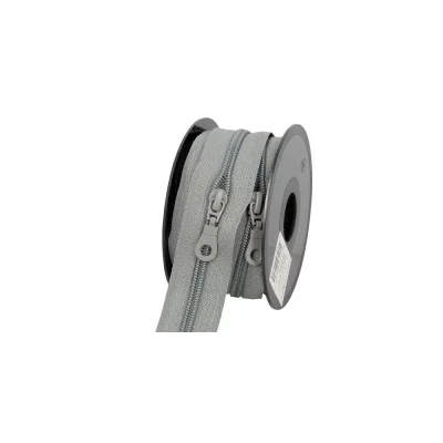 Fermeture nylon non séparable N°5 avec curseurs Gris - Au mètre
