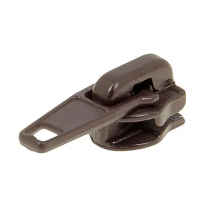 Curseur pour fermeture à glissière au mètre n°5 - Marron chocolat