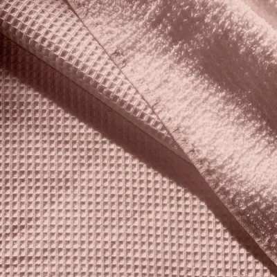 Tissu Nid d&#039;abeille envers Eponge CosyWave Rose poudré - Par 10 cm