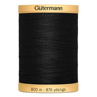 Fil à coudre Gütermann Coton naturel 800m - Noir