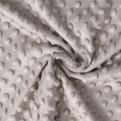 Tissu Minky Ultra doux Pois Gris pierre - Par 10 cm