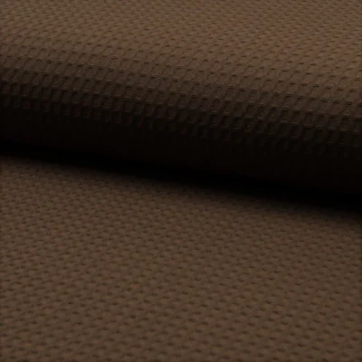 Tissu Nid d&#039;abeille Marron chocolat x10cm