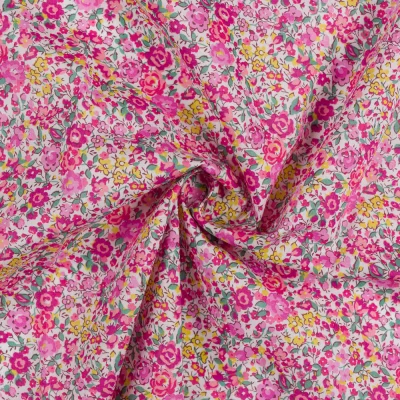Tissu Liberty of London Tana Lawn Emma et Georgina Rose sur fond Blanc - Par 10 cm