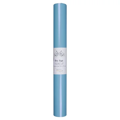 Flex lisse thermocollant Com&#039;1 idée uni Bleu hawai - 50x25 cm