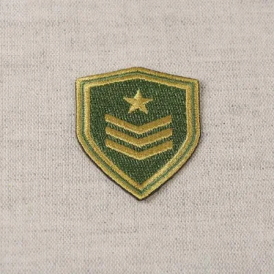 Ecusson Thermocollant Blason armée - Etoile or sur fond Vert