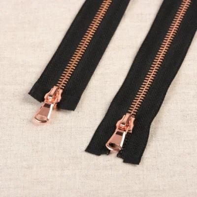 Fermeture métal séparable double curseur Rose gold - 5 Tailles