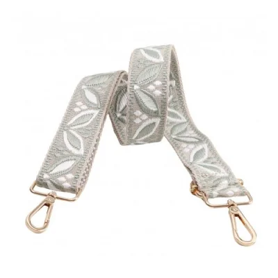 Sangle pour sac 38 mm feuilles Amande - Avec mousquetons
