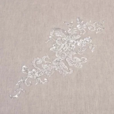 Ecusson à coudre Perles Mariage n°1 Blanc
