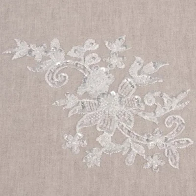 Ecusson à coudre Perles Mariage n°3 Blanc