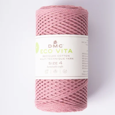 Cordon de Coton recyclé Eco Vita Taille 4 DMC - Rose