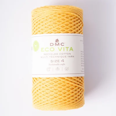 Cordon de Coton recyclé Eco Vita Taille 4 DMC - Jaune