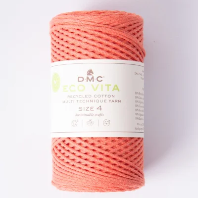 Cordon de Coton recyclé Eco Vita Taille 4 DMC - Corail