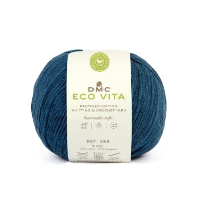 Fil DMC Coton Recyclé Eco Vita uni Bleu pétrole