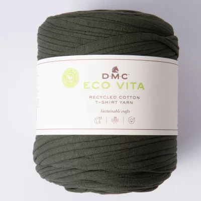Fil de Coton recyclé Eco Vita T-shirt Yarn DMC - Vert kaki