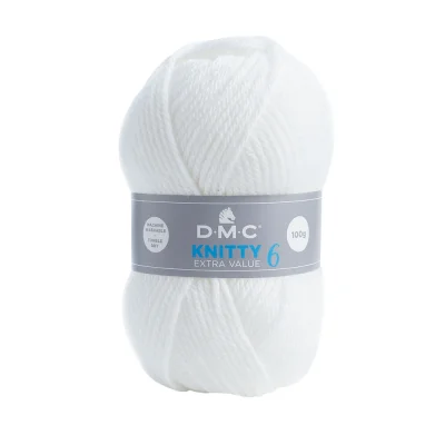 Fil à tricoter Knitty 6 DMC Blanc N° 961