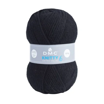 Fil à tricoter Knitty 6 DMC Noir N° 965