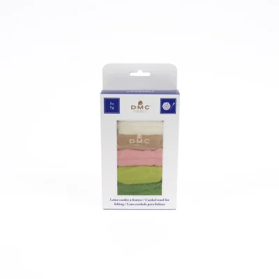 Laine cardée pour feutrage, paquet de 5 coloris Printemps