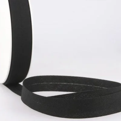 Bande Biais replié tout textile 20 mm Noir - 4 mètres