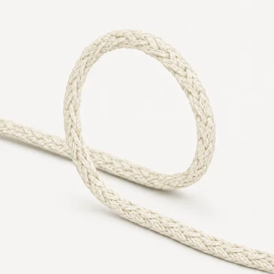 Cordon Sweat Tressé 6 mm uni Crème - Au mètre
