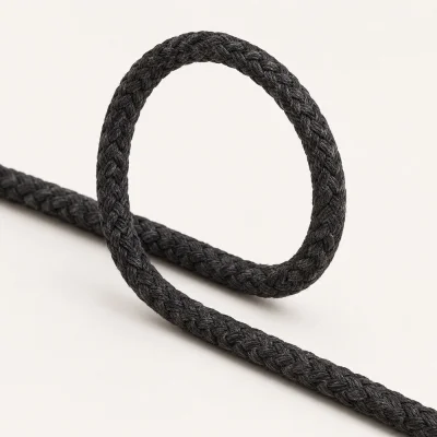 Cordon Sweat Tressé 6 mm uni Gris anthracite