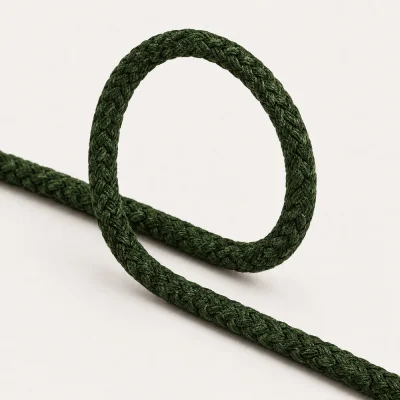 Cordon Sweat Tressé 6 mm uni Vert foncé
