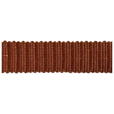 Sangle aspect crochet Lurex 30 mm Terracotta x1m