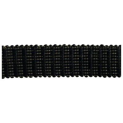 Sangle aspect crochet Lurex 30 mm Noir x1m