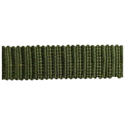 Sangle aspect crochet Lurex 30 mm Vert Kaki x1m