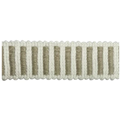 Sangle aspect crochet 30 mm Bicolore Beige et Blanc x1m