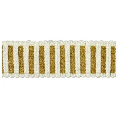 Sangle aspect crochet 30 mm Bicolore Or et Blanc x1m