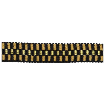 Sangle Lurex 30 mm Damier Or x1m