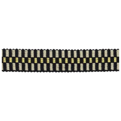 Sangle Lurex 30 mm Damier Beige x1m