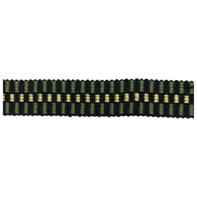 Sangle Lurex 30 mm Damier Vert Kaki x1m