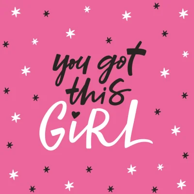 Sticker textile thermo-adhésif  7x7 cm - You got this girl
