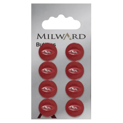 Bouton à coudre Milward Luis rouge 13 mm x8