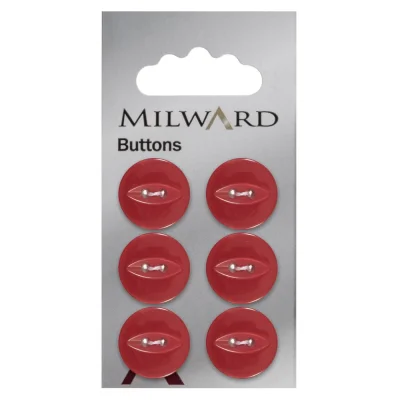 Bouton à coudre Milward Luis rouge 16 mm x6
