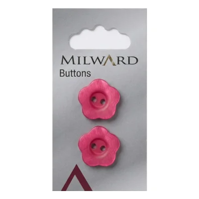 Bouton Milward Fleur rose 20 mm x2