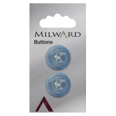 Bouton à coudre Milward Bleu Glacier Marbré 20 mm x2