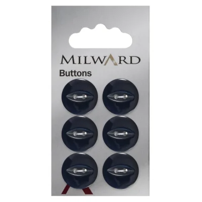 Bouton à coudre Milward Luis Bleu foncé 16 mm x6